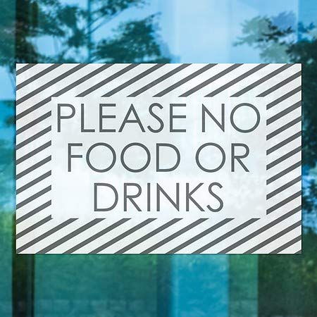 CGSignLab | בבקשה אין אוכל או שתייה -חלון לבן נצמד חלון | 30 x20
